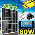 Miniatyrbillede 3 af 5: 12v Bærbart Solpanel Kit 2 Usb Oplader Port Med 60a Solcelle Laderegulator Off Grid Monokrystallinsk