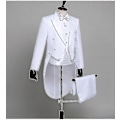 Miniatyrbild 4 av 5: Frack Kostym Byxor Set för Män, Herr Tuxedo Byxor Kostym Med Fluga WHITE M