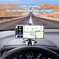Miniatyrbilde 4 av 5: Biltelefonholder Multifunksjonell Justerbar Universal Dashbord Biltelefon Klips Feste Stativ GPS Display Brakett for Navigasjon