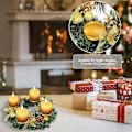 Pikkukuva 4 / 5: Joulun Adventtiseppele 12-tuumainen Adventtikynttilänjalka Keinotekoinen Jouluseppele Nauhalla Berries