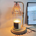 Miniatyrbillede 4 af 5: Elektrisk Lysestagevarmer med Timerfunktion, Blødt Lys, Flimmerfri, Dæmpbar Duftlysvarmer med Træbase