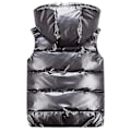Miniatyrbilde 2 av 3: Unisex Skinnende Vattert Vest Hette Stand Krage Vest For Menn Og Kvinner Grey L