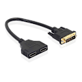 Miniatyrbillede 1 af 5: Dobbelt HDMI-kompatibel Hun til DVI 24+1 Han Adapter Kabel Bi-direktionel Konverter Ledning