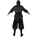 Pikkukuva 3 / 4: Halloween-asu japanilainen musta ninja cosplay -asu miehille L
