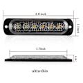 Miniatyrbilde 4 av 5: 4 stk. 6 LED Nødvarsellys Blinklys Fare Blinkende Varsellys Bar Overflatemontering For Bil