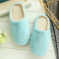 Miniatyrbild 1 av 5: Gradient vinter inomhus damtofflor hus plysch mjuka varma bomullstofflor halkfria golvskor hem herr fluffiga tofflor sovrum C-light blue 40-41