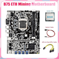 Miniatyrbillede 2 af 5: B75 Eth Mining Bundkort 8xpcie Til Usb+g540 Cpu+6pin Til Dobbelt 8pin Kabel+switch Kabel Lga1155 B75