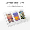 Miniatyrbilde 3 av 5: Fotoramme med stabilt stativ, 3-delt design, klar akryl, vertikal trigram fotorammestativ for visning av minner