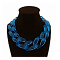 Miniatyrbillede 1 af 2: Vintage Resin Lackingone Akryl Krave Chunky Choker Statement Bib Kæde Halskæde Vedhæng