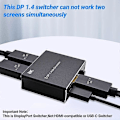 Miniatyrbilde 5 av 5: DP Switch Bi-Direction Lydutgang 8K@30Hz 4K@120Hz DisplayPort 1.4 1X2 2x1 KVM Switch Splitter for Projektor