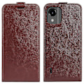Miniatyrbild 1 av 5: För Nokia C110 Kortfack Telefonfodral Crazy Texture Vertikalt Flip Läderfodral Brown Style D Nokia C110