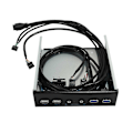 Miniatyrbillede 4 af 5: 5.25 Tommer Desktop PC Kabinet Internt Frontpanel USB Hub 2 Porte USB 3.0 og 2 Porte USB 2.0 med HD
