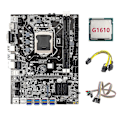 Miniatyrbillede 1 af 5: B75 Eth Mining Bundkort 8xpcie Til Usb+g1610 Cpu+switch Kabel+6pin Til Dobbelt 8pin Kabel Lga1155 Min