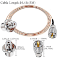 Pikkukuva 4 / 5: 16.4ft (5m) UHF Fe Rg316 Kaapeli Antennikaapeli So239 - Pl259 Fe Oikea Auto Ext