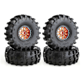 Miniatyrbild 1 av 5: 4st 150mm Metall 2.2 Beadlock Fälg Däck Set För 1/10 Rc Crawler Bil Axial Scx10 Wraith Capra T