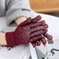 Miniatyrbilde 4 av 5: Cashmere strikkede vinterhansker for kvinner Cashmere strikkede varme tykke hansker for kvinner høst og vinter med berøringsskjerm for ski Gray