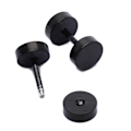 Miniatyrbillede 3 af 4: 1 par herre barbell rustfrit stål ørestikker øreringe sort 6mm