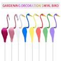 Miniatyrbilde 1 av 5: Swirl Bird Rosa Flamingo Dynamisk Fugl Lett Hagebris Fugl Vindkunstdekorasjoner For Terrasse Hage Utendørs Dam Basseng Fontene Red