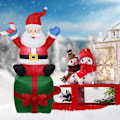 Miniatyrbillede 4 af 4: 1,8/2,4 m Oppustelig Julemand LED Lys Jule Legetøj Udendørs Ornamenter Julefrokost Hjem Butik Gårdhave Have Dekoration 1.2m AU