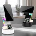 Miniatyrbilde 2 av 5: 3-i-1 Trådløs Lader med RGB-Lys Magnetisk Hurtiglading Intelligent Gjenkjennelse Laderstativ Kompatibel Iphone/Kompatibel Iwatch/Kompatibel Ai