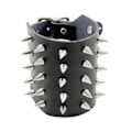 Miniatyrbillede 1 af 4: Style Punk Messingbesat Læder Armbåndsrem Smykker til Dekoration (Sort)