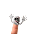 Miniatyrbillede 4 af 4: 6 stk. Halloween Fingerhandsker Spøgelseshoved Zombie Heks Fingerhandsker Drille Legetøj Grey