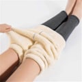 Miniatyrbillede 2 af 2: Vintervarme fleeceforede leggings til kvinder - Tykke tights termobukser termoleggings lagdelt undertøj varm-sort-2xl Black S