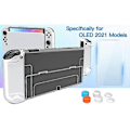 Miniatyrbillede 5 af 5: Docking-kompatibelt etui til Switch OLED-model, klart PC-beskyttelsesetui med tommelfingergreb til Switch OLED