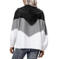 Miniatyrbillede 4 af 5: Dame Colorblock Windbreaker Vandtæt Jakke Letvægts Frakke Grey L
