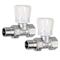 Miniatyrbillede 1 af 5: Termostatisk radiatorventil 2 stk. 15 mm X 1/2 tomme Termostatisk lige Trv Termostatisk radiatorventil