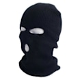 Pikkukuva 2 / 5: 3-reikäinen poliisimaski / huppu, väri musta, poliisi - Swat - Gign - Raid - Erikoisjoukot - - - Hiihto - Sno