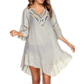 Miniatyrbillede 4 af 5: Badedragt Cover Up Dame Badedragt Kjole Plus Size Sexet Bikini Strand Tunika Top Sommer A c misty Grey M