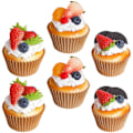 Miniatyrbillede 2 af 2: 6 stk. Realistisk Cupcake Kunstig Cupcake Simulation Kage Falsk Mad Model til Foto