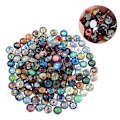 Miniatyrbilde 2 av 4: 1 Sett 50 stk Blandede Runde Mosaikkfliser for Håndverk Glass Mosaikkrekvisita for Smykkefremstilling (Fargerik 10MM)