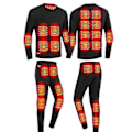 Pikkukuva 2 / 5: Talvinen lämmitetty lämpötakki 28 aluetta, retkeilypaidat, hiihtoasut, lämmitysvaatteet, lämmitetyt alusvaatteet Men black set 5XL