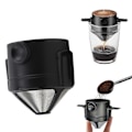 Miniatyrbillede 1 af 5: Kaffefilter Foldbar Brygning Rustfrit Stål Filter Egnet Til Enhver Kop