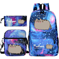 Miniatyrbild 1 av 5: 3 st Kawaii Tjock Katt Ryggsäck Pusheen Tryck Skolväska style 11