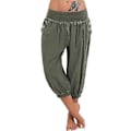 Pikkukuva 1 / 5: Naisten joogahousut sivutaskuilla Harem Bloomers Capri-housut Alaosat Nopeasti kuivuva kosteutta siirtävä kevyt Hippie Boho Vaaleansininen Mandariinipuuteri Valkoinen Tangerine powder 5XL