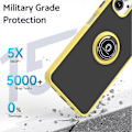 Miniatyrbilde 2 av 5: For Samsung Galaxy A06 Deksel Ringholder Støtte TPU+Akryl Telefondeksel - Svart Yellow Galaxy A06