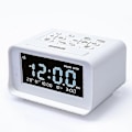 Miniatyrbillede 1 af 5: Digital vækkeurradio med dobbelt USB-opladere til soveværelset, justerbar alarmvolumen og lysstyrke (hvid)