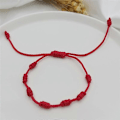 Miniatyrbild 5 av 5: 2 st Lyckobringande Röda Snöre Armband 7 Knutar Skyddsrep Amulett Nyårspresent