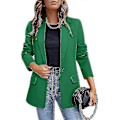 Miniatyrbilde 1 av 3: Dame Business Jakker Åpen Front Blazer Damer Casual Langermet Arbeidsklær Green L