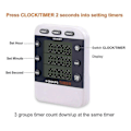 Miniatyrbilde 5 av 5: Digital Timer 100 Timer Trippel Nedtelling/Opptelling Klokke Timer Kjøkken Timer Med LCD-Skjerm Høy Lyd