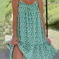 Miniatyrbild 4 av 5: Blommig Camisole Klänning Sommar Ärmlös Klänning U-ringad Allround Sling Klänning Rose Red 3XL