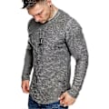 Pikkukuva 1 / 3: Miesten yksivärinen pyöreäkauluksinen t-paita, rento, pitkähihainen, slim fit, lihaksia korostava Gray XL