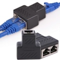 Miniatyrbilde 2 av 5: 1 til 2 LAN Ethernet Nettverk Ekstender Adapter Plugg Splitter Kobling for RJ45