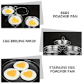 Miniatyrbild 2 av 4: 1 Set Äggkokare Nonstick Pocherade Ägg Tillverkare Rostfri Äggkokningspanna