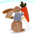 Miniatyrbild 3 av 4: Påsk Servett Ringar Set Om 12 Kanin Servett Spänne Broderad Kanin Metall Servett Ringhållare För