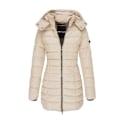 Miniatyrbillede 1 af 2: Dame Varm Hætte Dunjakke Casual Slim Frakke Puffer Jakke Dame Quiltet Letvægts Puffer Jakke - khaki Khaki L