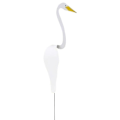 Miniatyrbilde 2 av 5: Swirl Bird Rosa Flamingo Dynamisk Fugl Lett Hagebris Fugl Vindkunstdekorasjoner For Terrasse Hage Utendørs Dam Basseng Fontene White